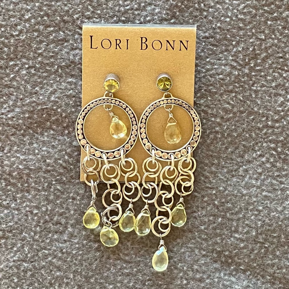 Lori Bonn Oro Verde Quartz Chandelier Earrings